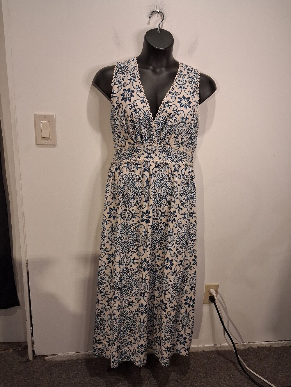 Dress Forum Size L Cottagecore Linen Blend Maxi Dress